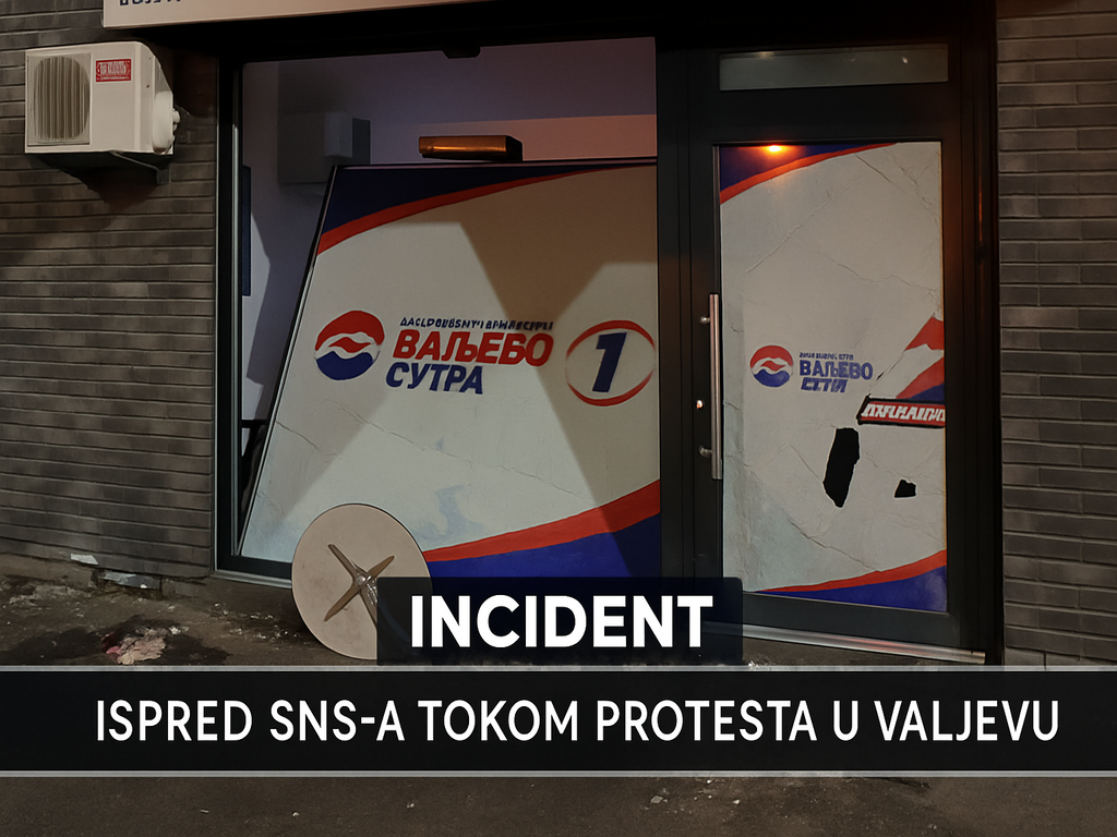 Incident ispred SNS-a tokom protesta u Valjevu