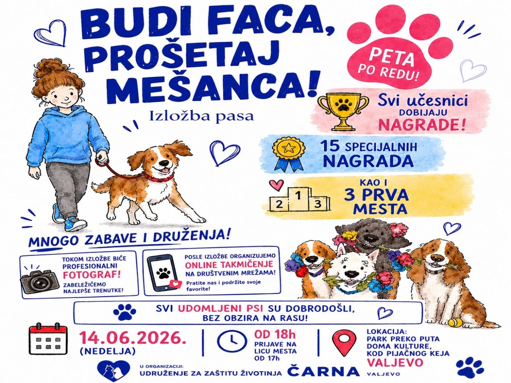 Udruženje Čarna-Budi faca prošetaj mešanca Udruženje Čarna-Budi faca prošetaj mešanca